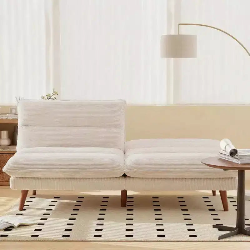 JIONJOY 67 Divano Letto Futon Convertibile in Velluto a Coste, Divano Reclinabile 3-in-1 per Piccoli Spazi, Divano Letto Compatto per Appartamento, Camera degli Ospiti