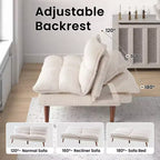 JIONJOY 67 Divano Letto Futon Convertibile in Velluto a Coste, Divano Reclinabile 3-in-1 per Piccoli Spazi, Divano Letto Compatto per Appartamento, Camera degli Ospiti