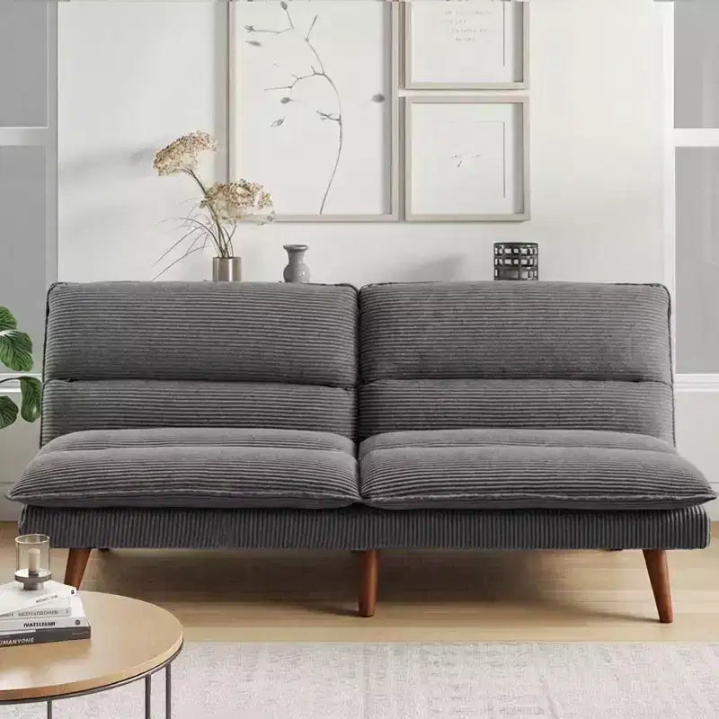 JIONJOY 67 Divano Letto Futon Convertibile in Velluto a Coste, Divano Reclinabile 3-in-1 per Piccoli Spazi, Divano Letto Compatto per Appartamento, Camera degli Ospiti