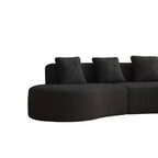 Divano modulare componibile a 5 posti curvo in velluto MAYEERTY con cuscini decorativi
