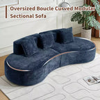 Divano modulare componibile a 5 posti curvo in velluto MAYEERTY con cuscini decorativi
