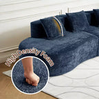 Divano modulare componibile a 5 posti curvo in velluto MAYEERTY con cuscini decorativi