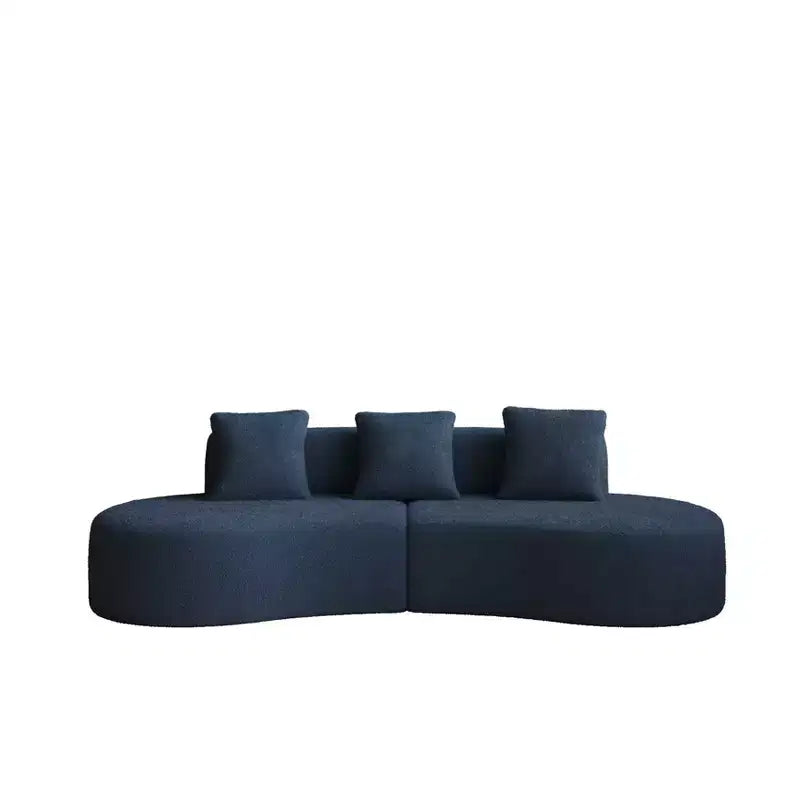Divano modulare componibile a 5 posti curvo in velluto MAYEERTY con cuscini decorativi