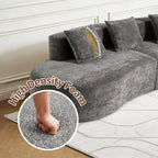 Divano modulare componibile a 5 posti curvo in velluto MAYEERTY con cuscini decorativi