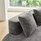 Divano modulare componibile a 5 posti curvo in velluto MAYEERTY con cuscini decorativi