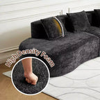 Divano modulare componibile a 5 posti curvo in velluto MAYEERTY con cuscini decorativi