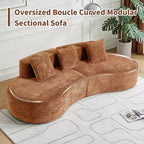 Divano modulare componibile a 5 posti curvo in velluto MAYEERTY con cuscini decorativi