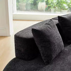 Divano modulare componibile a 5 posti curvo in velluto MAYEERTY con cuscini decorativi