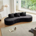 MAYEERTY Curved Velvet 5-Seater Modular Sectional Sofa with Toss Pillows