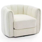 2 poltrone girevoli, poltrona a barilotto in pile Teddy con rotazione a 360°, base robusta, beige per soggiorno, camera da letto, ufficio