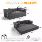 Dyonery Divano Futon Senza Braccioli da 198 cm con Struttura a Forma Fissa, Divano Letto Pieghevole 5 in 1, Divano Modulare Convertibile per Soggiorno, Velluto a Coste