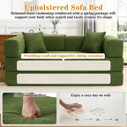 Dyonery Divano Futon Senza Braccioli da 198 cm con Struttura a Forma Fissa, Divano Letto Pieghevole 5 in 1, Divano Modulare Convertibile per Soggiorno, Velluto a Coste