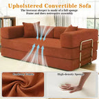 Dyonery Divano Futon Senza Braccioli da 198 cm con Struttura a Forma Fissa, Divano Letto Pieghevole 5 in 1, Divano Modulare Convertibile per Soggiorno, Velluto a Coste
