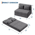 Divano Letto Pieghevole 4-in-1 & Poltrona Letto con Cuscino, Divanetto a Due Posti Convertibile Trapuntato da 76 pollici, Futon da Pavimento per Camera da Letto e Camera degli Ospiti