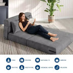 Divano Letto Pieghevole 4-in-1 & Poltrona Letto con Cuscino, Divanetto a Due Posti Convertibile Trapuntato da 76 pollici, Futon da Pavimento per Camera da Letto e Camera degli Ospiti