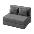 Divano Letto Pieghevole 4-in-1 & Poltrona Letto con Cuscino, Divanetto a Due Posti Convertibile Trapuntato da 76 pollici, Futon da Pavimento per Camera da Letto e Camera degli Ospiti