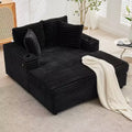 Oversized Chaise Lounge Chair, 60 Upholstered Sofa Bed with Throw Pillows and Armrests, Corduroy Sleeper Couch for Living Room, Bedroom