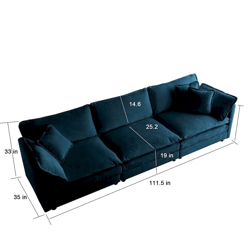 2-Piece Chenille Sectional Sofa Set for Living Room