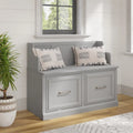 40W Entryway Bench with Doors & Shoe Storage | Transitional Style