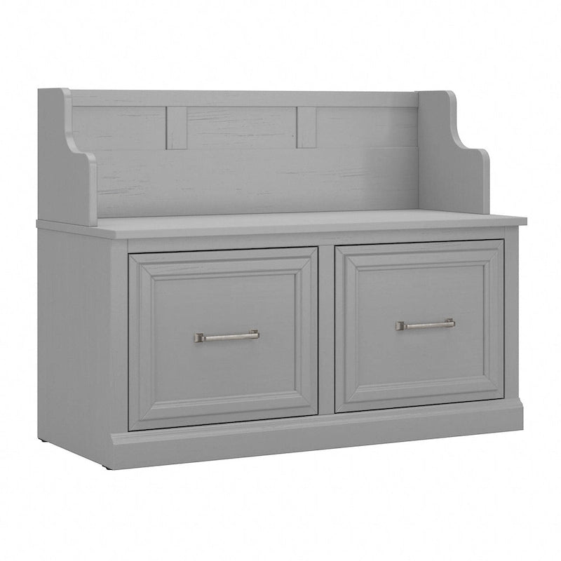 40W Entryway Bench with Doors & Shoe Storage | Transitional Style