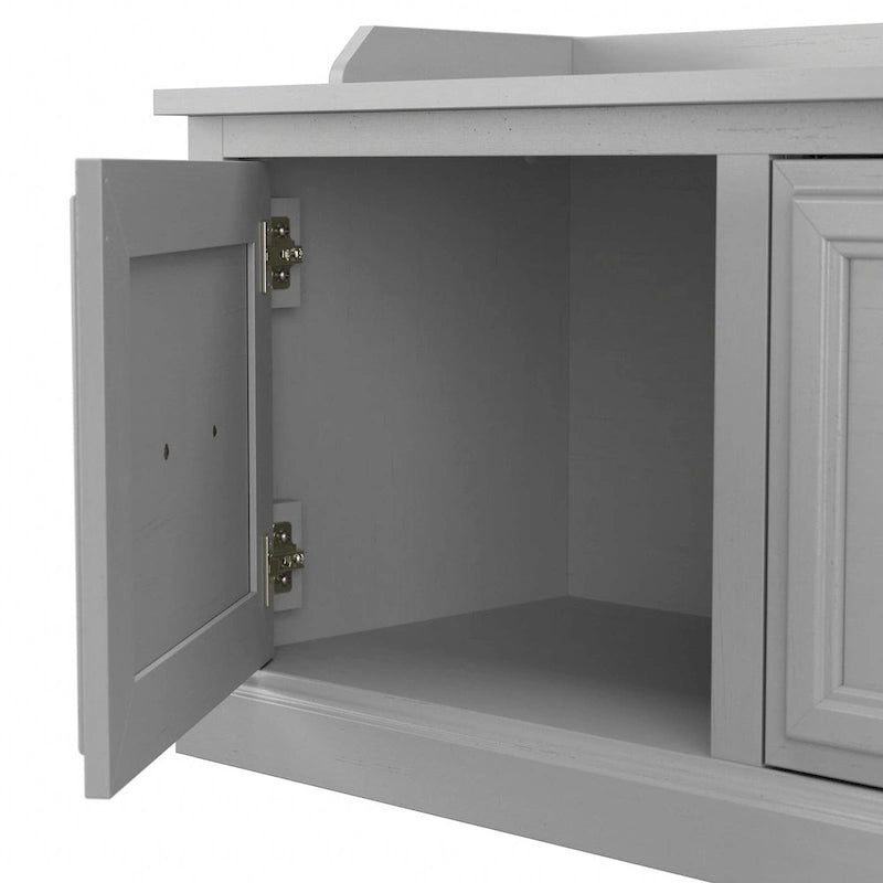 40W Entryway Bench with Doors & Shoe Storage | Transitional Style