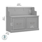 40W Entryway Bench with Doors & Shoe Storage | Transitional Style