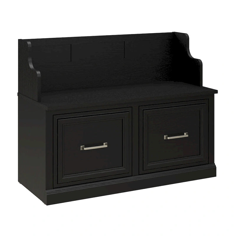 40W Entryway Bench with Doors & Shoe Storage | Transitional Style