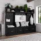 40W Entryway Bench with Doors & Shoe Storage | Transitional Style