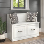 40W Entryway Bench with Doors & Shoe Storage | Transitional Style