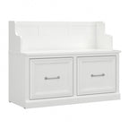 40W Entryway Bench with Doors & Shoe Storage | Transitional Style
