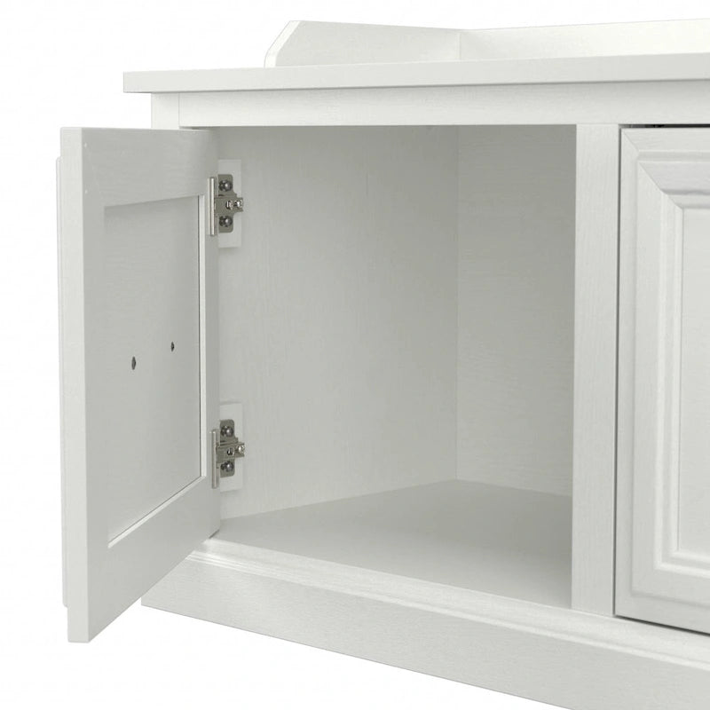 40W Entryway Bench with Doors & Shoe Storage | Transitional Style