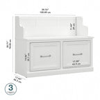 40W Entryway Bench with Doors & Shoe Storage | Transitional Style