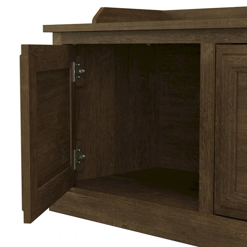 40W Entryway Bench with Doors & Shoe Storage | Transitional Style