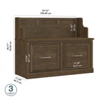 40W Entryway Bench with Doors & Shoe Storage | Transitional Style