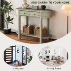Vintage Console Table with 2 Storage Drawers, Open Lower Shelf, and Curved Design for Home Entryway and Hotel