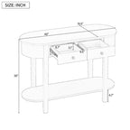 Vintage Console Table with 2 Storage Drawers, Open Lower Shelf, and Curved Design for Home Entryway and Hotel