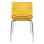 Acrylic Dining Chair with Water Ripple Design & Chrome Legs
