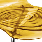 Acrylic Dining Chair with Water Ripple Design & Chrome Legs