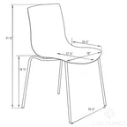 Acrylic Dining Chair with Water Ripple Design & Chrome Legs