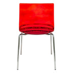Acrylic Dining Chair with Water Ripple Design & Chrome Legs