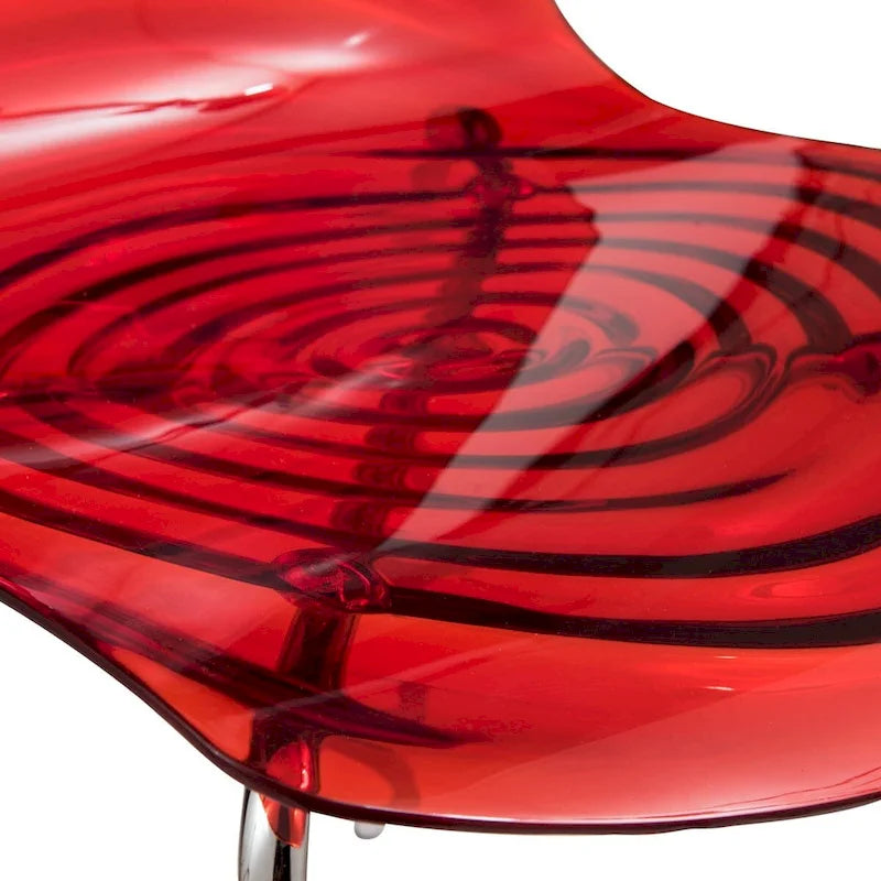 Acrylic Dining Chair with Water Ripple Design & Chrome Legs