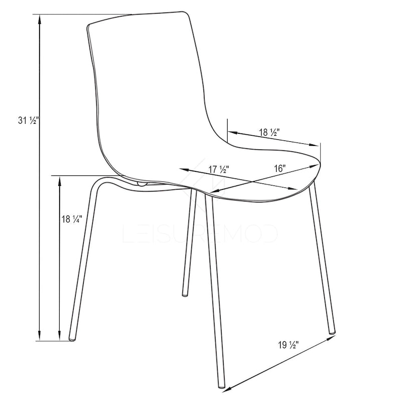 Acrylic Dining Chair with Water Ripple Design & Chrome Legs