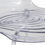 Acrylic Dining Chair with Water Ripple Design & Chrome Legs