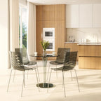 Acrylic Dining Chair with Water Ripple Design & Chrome Legs