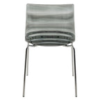 Acrylic Dining Chair with Water Ripple Design & Chrome Legs