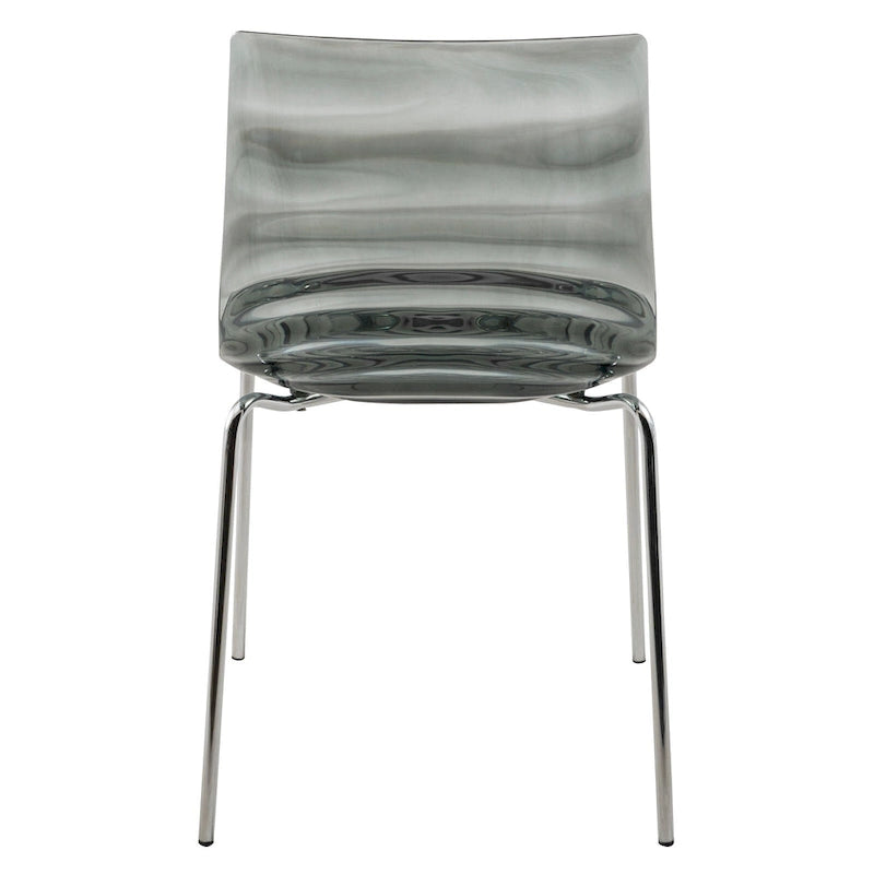 Acrylic Dining Chair with Water Ripple Design & Chrome Legs