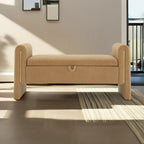 Modern Teddy Fabric Bed-End Storage Bench with Arms