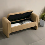 Modern Teddy Fabric Bed-End Storage Bench with Arms