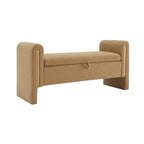 Modern Teddy Fabric Bed-End Storage Bench with Arms