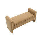 Modern Teddy Fabric Bed-End Storage Bench with Arms